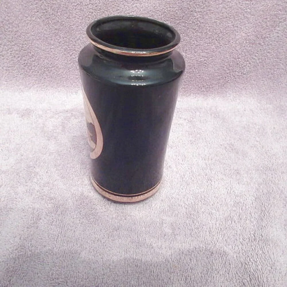 Vintage Japan Art of Chokin Vase 24K Gold Trim Copper Gilded Exotic Asian MCM